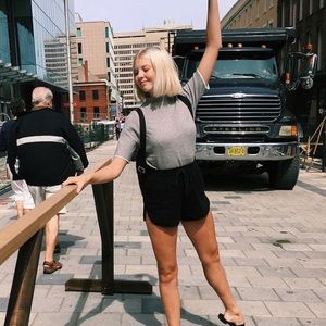 Grey short sleeved turtleneck